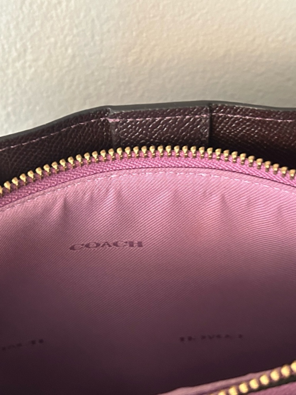Coach C8561 Deep Berry Colorblock Pebbled Leather Willow Tote 24 - Picture 9 of 12